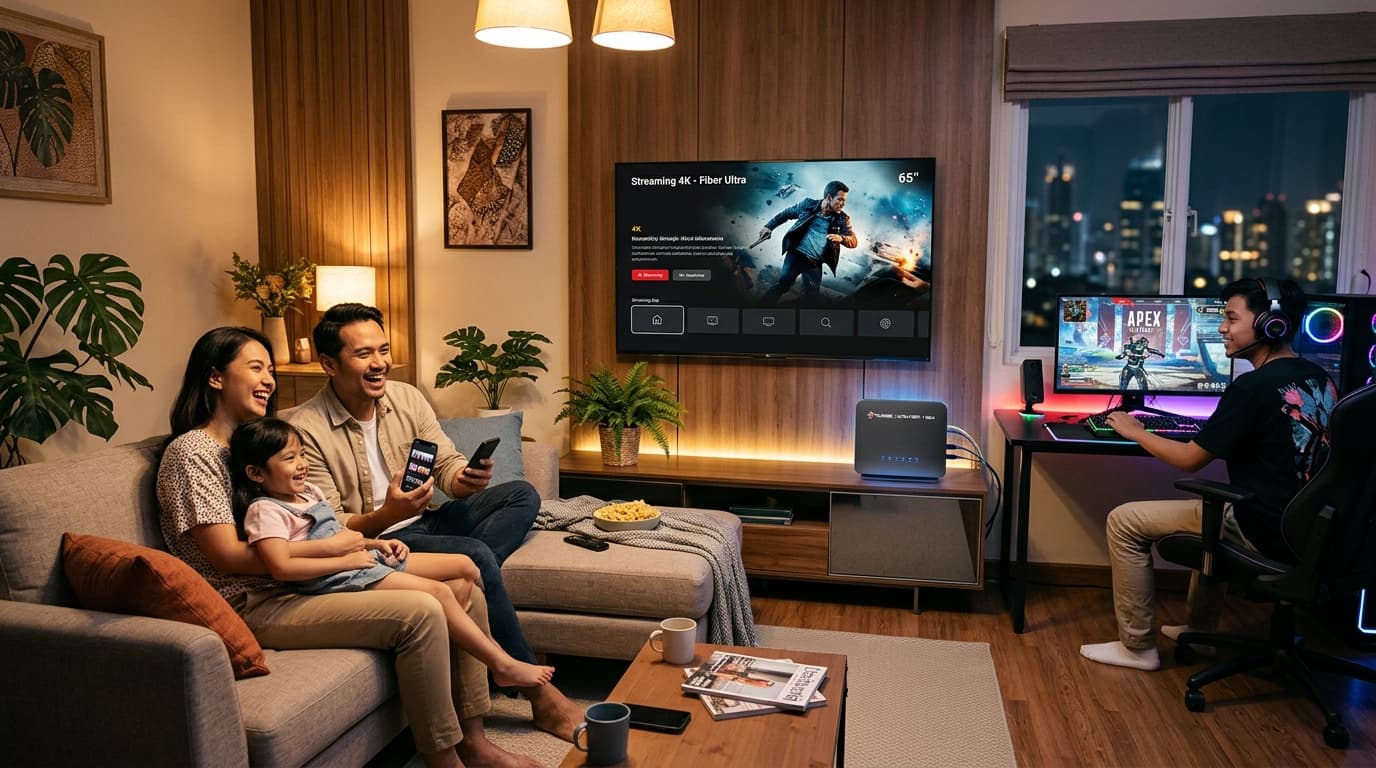 Keluarga Karawang Menikmati Streaming 4K DENTIKA-NET
